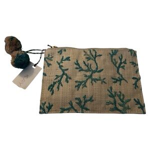 KAYU Tommy Bahama collaboration NWT coral blue tan clutch rare